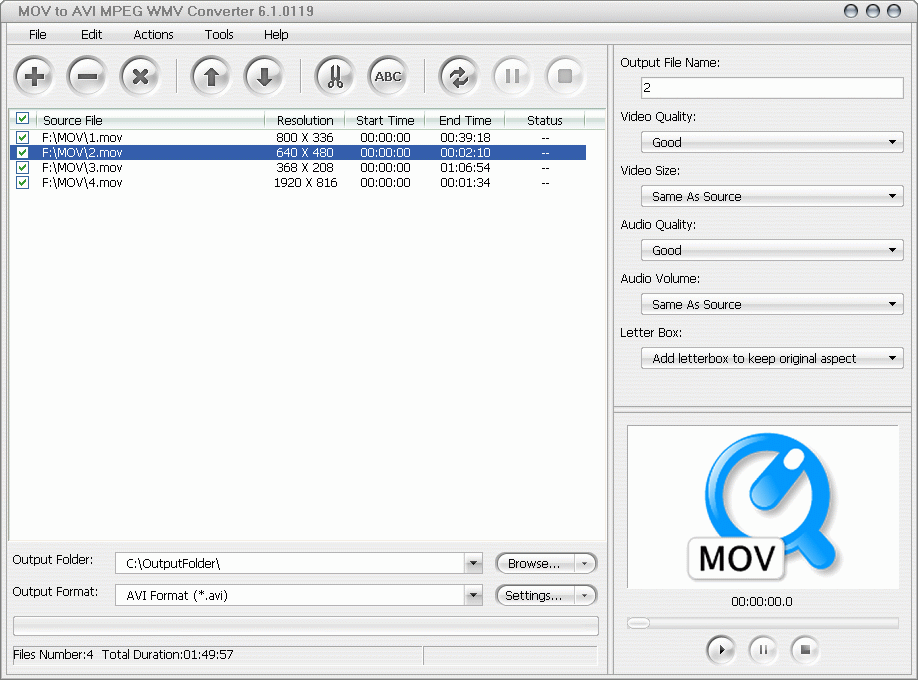 convert mov to quicktime